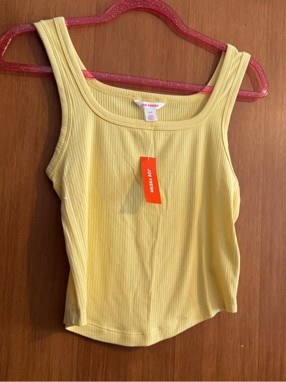 Joe Fresh Butter Yellow Ribbed Tank Top
